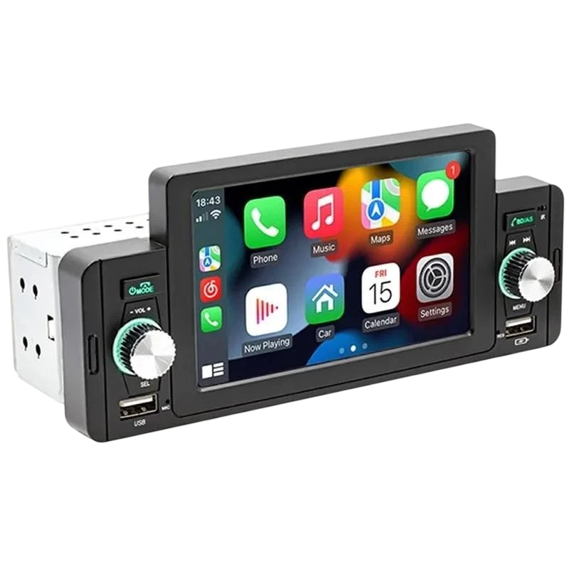 SWM 160C 5 polegadas Bluetooth/Carplay/USB Preto - Autorádio 1 DIN