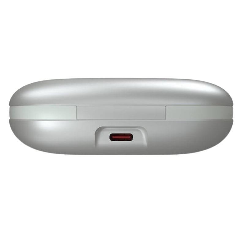 1More Fit Open Earbuds S50 Silver - Auriculares Bluetooth imagem lateral do estojo de carregamento