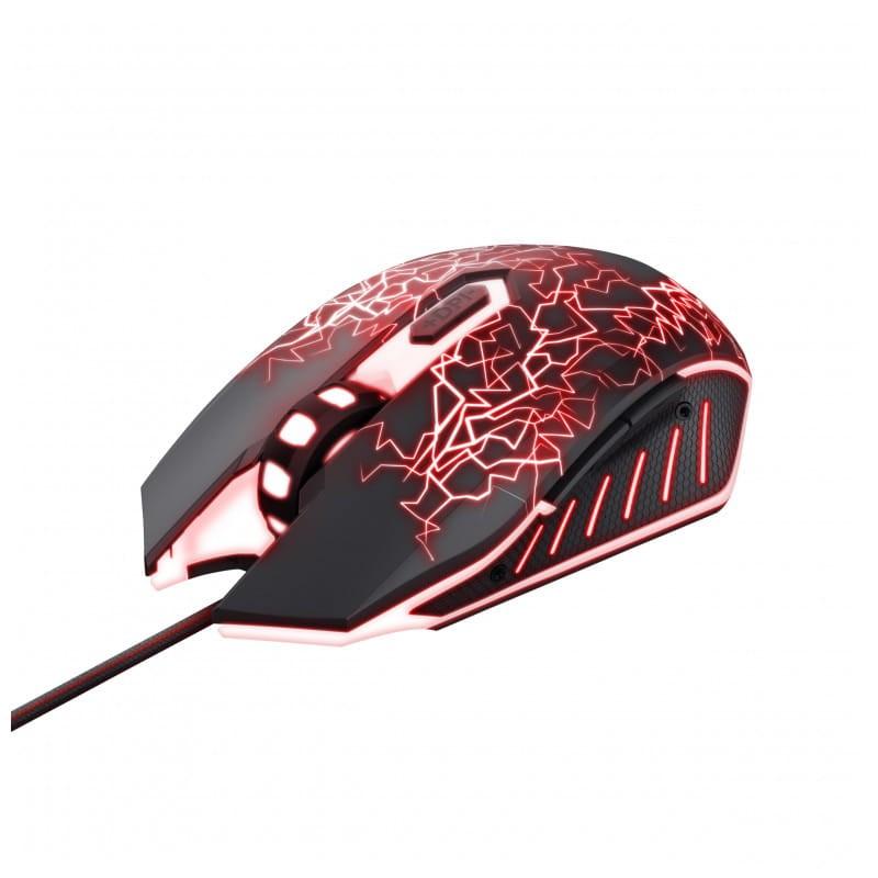 Trust 24752 USB Black with Mousepad - Souris de jeu - 4000 DPI rouge