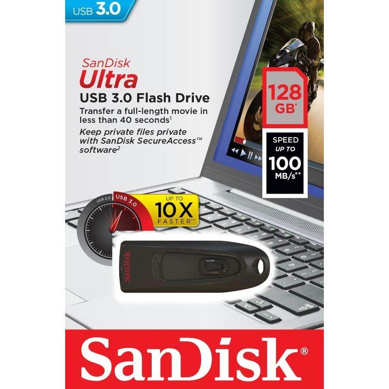 SanDisk Ultra 128 Go USB 3.0 Noir - boîte