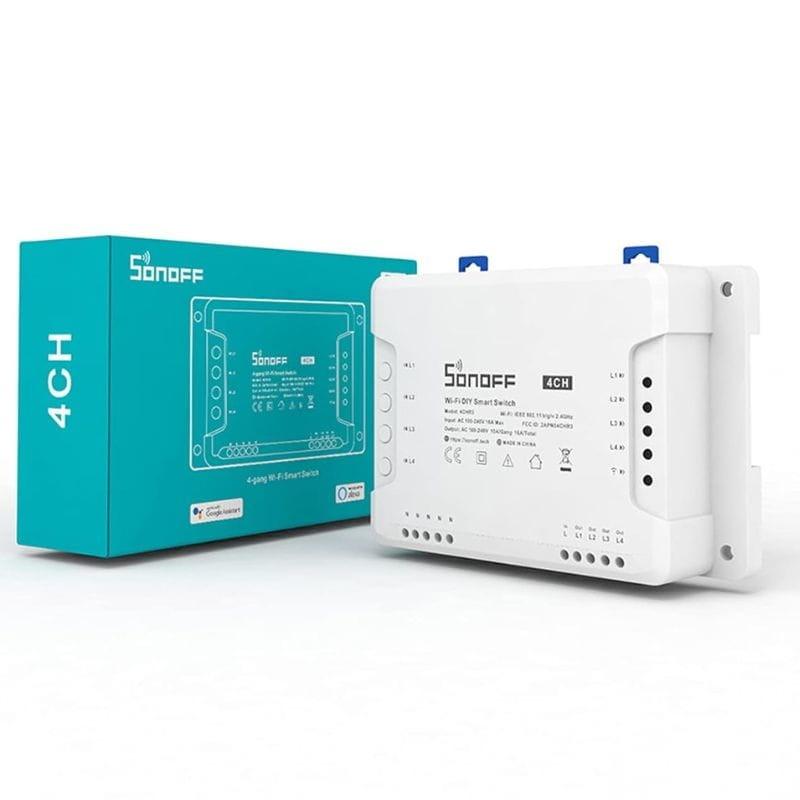 Sonoff 4CHR3 - Relé WiFi inteligente de 4 canales con la caja