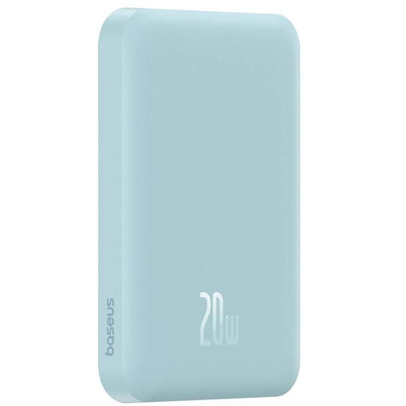 Power Bank Mini 5000mAh Baseus compatible con MagSafe Azul - Carga rápida 20W y Cable tipo C incluido imagen de lado