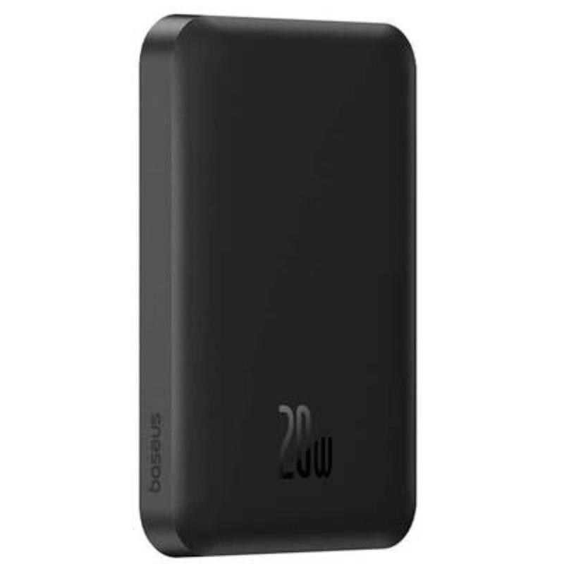 Power Bank Mini 5000mAh Baseus compatible con MagSafe Negro - Carga rápida 20W y Cable tipo C incluido de lado