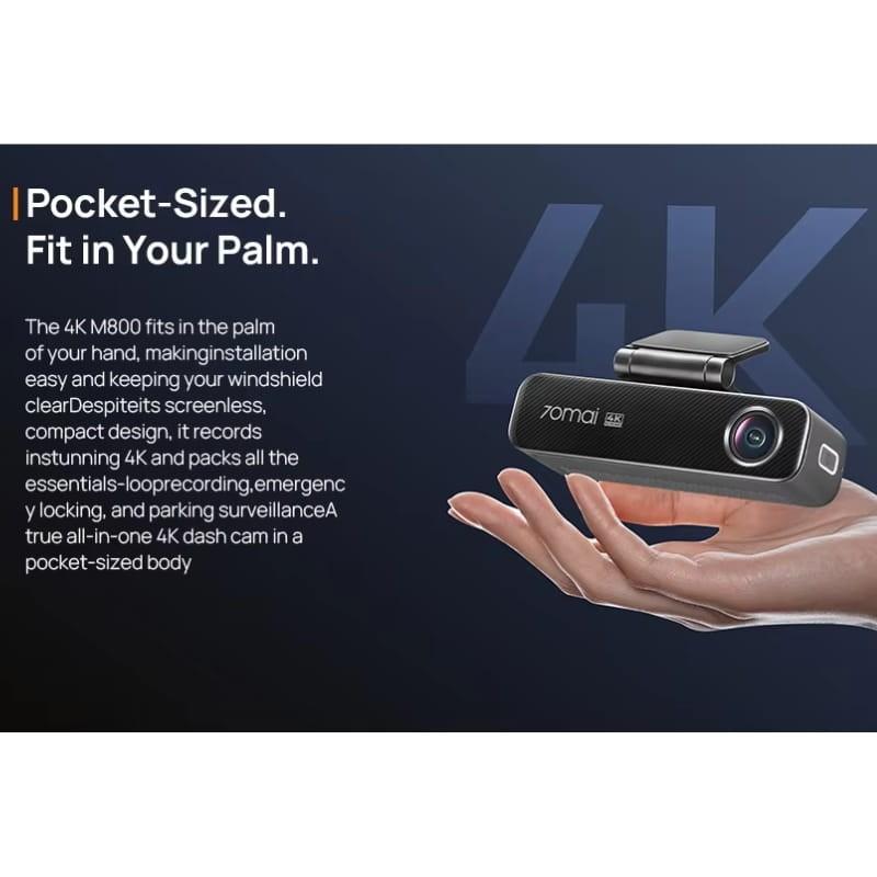 70mai Dash Cam M800 4K HDR - design compacto