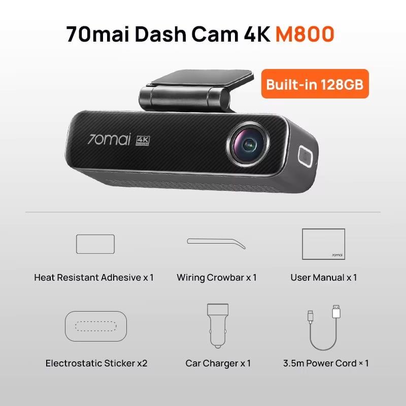 70mai Dash Cam M800 4K HDR - conteúdo da caixa