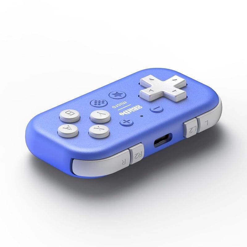 Frontal de Gamepad 8BitDo Micro Bluetooth Azul – Controlador Nintendo Switch/Android