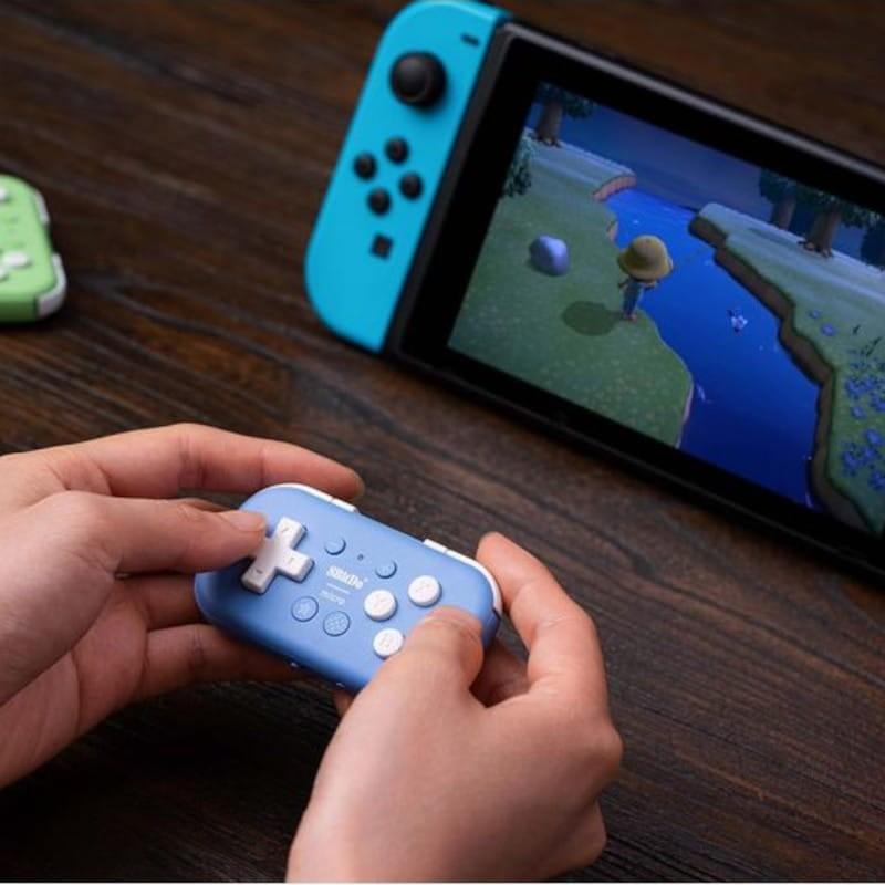 Adaptável Gamepad 8BitDo Micro Bluetooth Azul – Controlador Nintendo Switch/Android