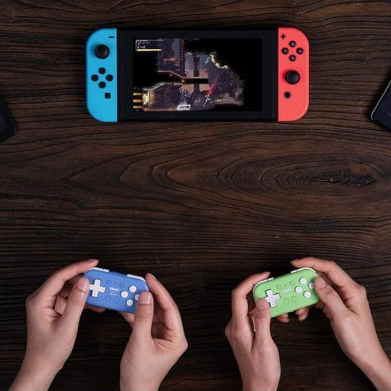 Jogos de Gamepad 8BitDo Micro Bluetooth Azul – Controlador Nintendo Switch/Android