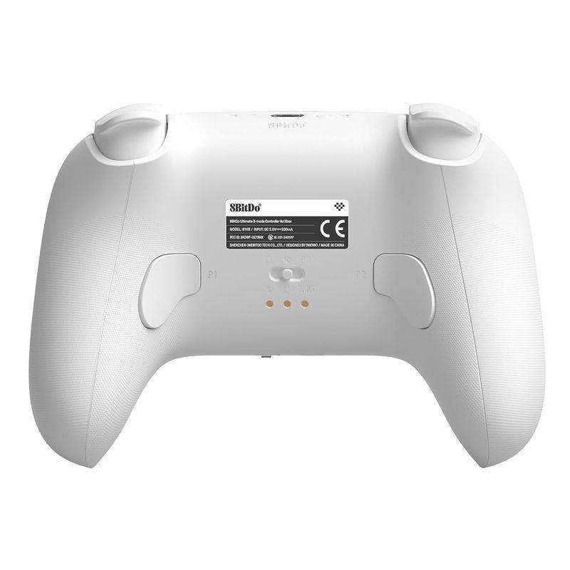 Traseira de Gamepad 8BitDo Ultimate 3 Bluetooth/2.4G/Cabo com Adaptador + Base de Carregamento Branco - Controlador para Xbox/Smartphone/PC