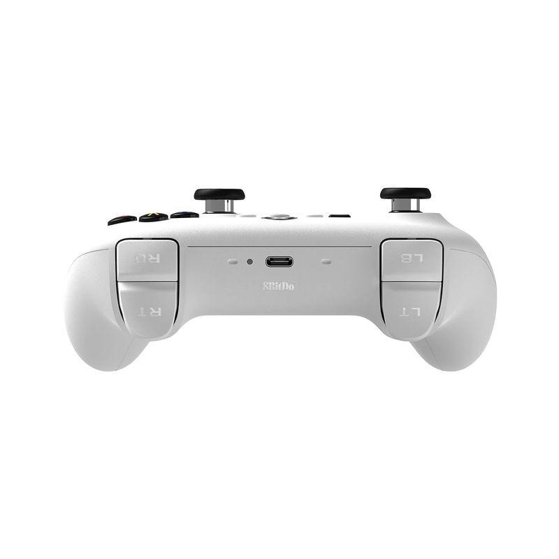 De baixo de Gamepad 8BitDo Ultimate 3 Bluetooth/2.4G/Cabo com Adaptador + Base de Carregamento Branco - Controlador para Xbox/Smartphone/PC