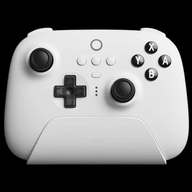 Gamepad 8BitDo Ultimate Bluetooth/2.4G con adaptador + base de carga Blanco - Mando Nintendo Switch/Smartphone/PC