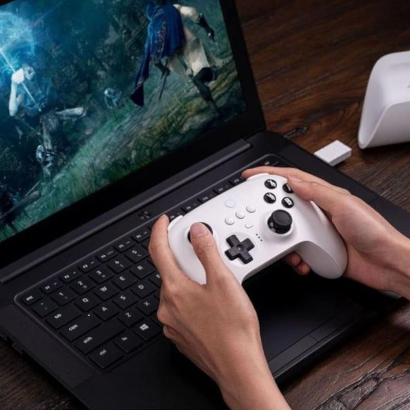 Gran calidad de Gamepad 8BitDo Ultimate Bluetooth 5.0 con base de carga Blanco - Mando Nintendo Switch/PC