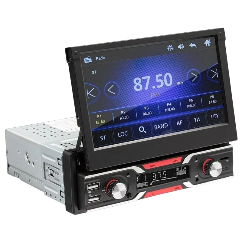 SWM 9603S Pantalla Retráctil Bluetooth Carplay/Android Auto inalámbrico USB Negro - Autorradio 1 DIN