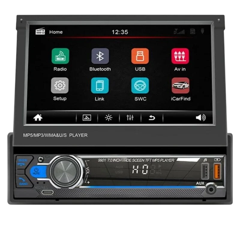 SWM 9901C-S 7 pulgadas Bluetooth/Mirror Link/Carplay/USB Negro - Autorradio 1 DIN