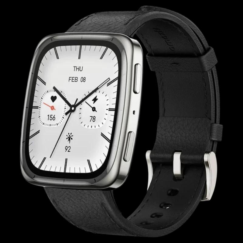 Amazfit Active 2 Square Bracelet en Cuir Noir