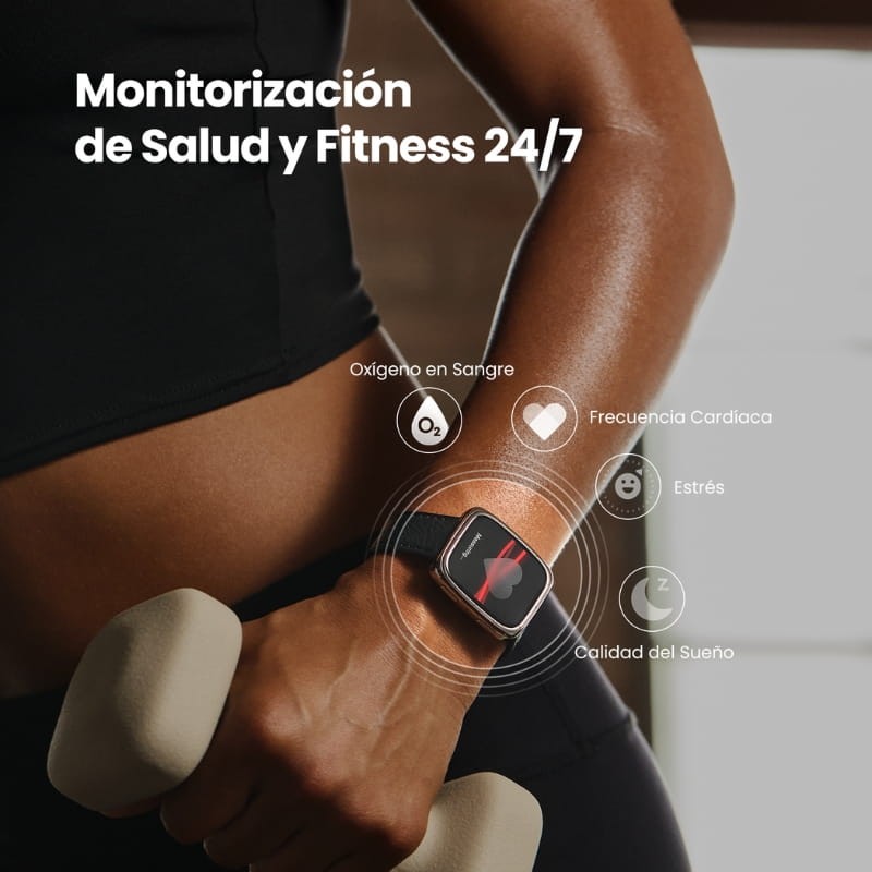 Amazfit Active 2 Square Bracelet en Cuir Noir - surveillance de la santé