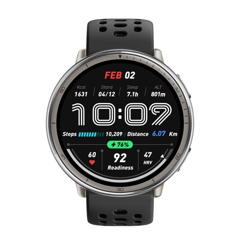 Amazfit Active 2 Correa Silicona Negro  - Reloj Inteligente con GPS - vista frontal
