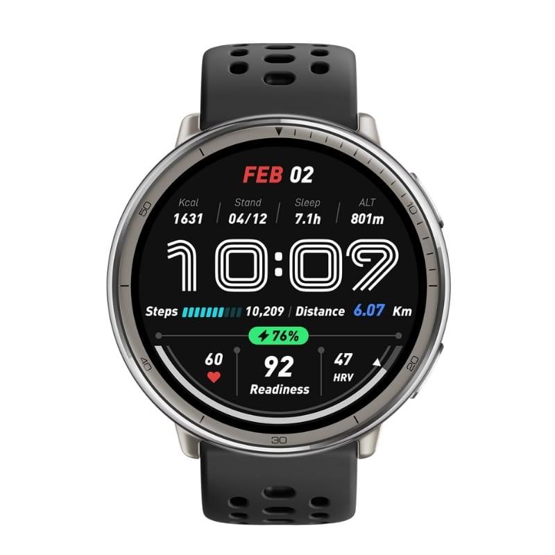 Amazfit Active 2 Correa Silicona Negro  - Reloj Inteligente con GPS - vista frontal