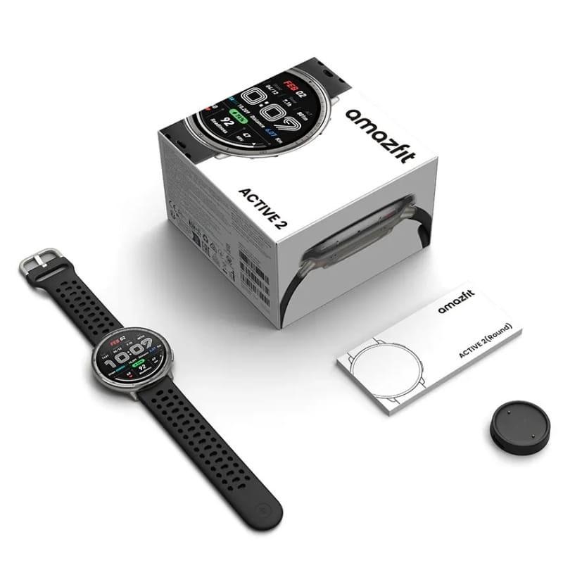 Amazfit Active 2 Correa Silicona Negro  - Reloj Inteligente con GPS - contenido de la caja