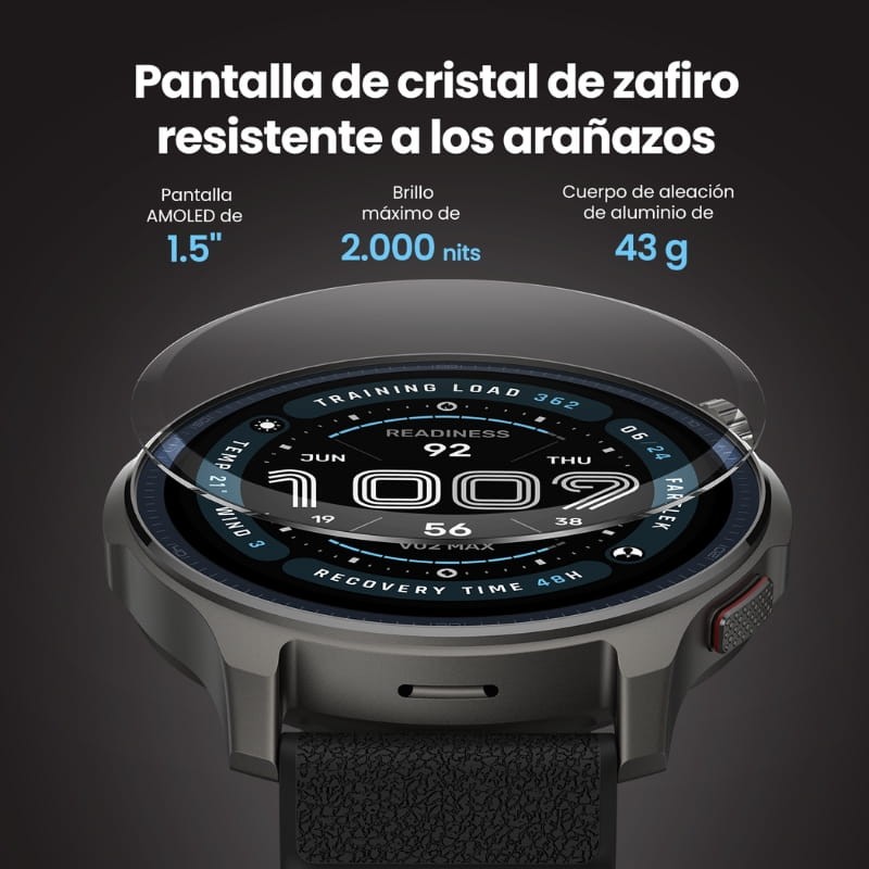 Amazfit Balance 2 Preto - características do ecrã