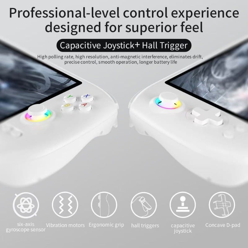 Anbernic RG 557 12GB/256GB Roxo Transparente - Efeito Hall