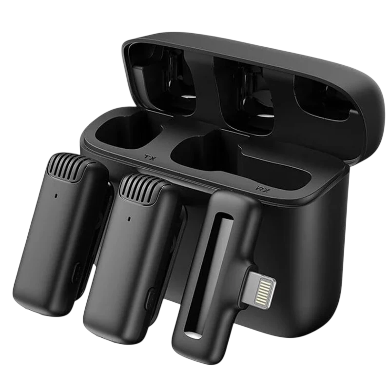 Apexel APL-MIC014 (2 Piezas) - Micrófonos Inalámbricos con Estuche de Carga