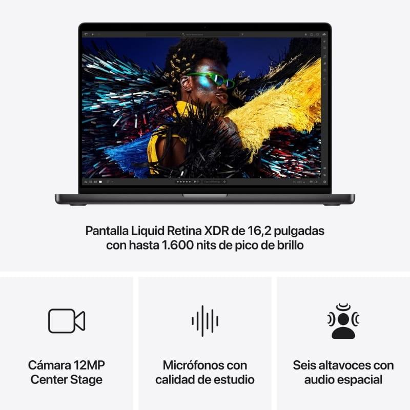 Apple MacBook Pro Apple M M4 Max 36GB/1TB Negro 16,2 - pantalla y sistema de audio