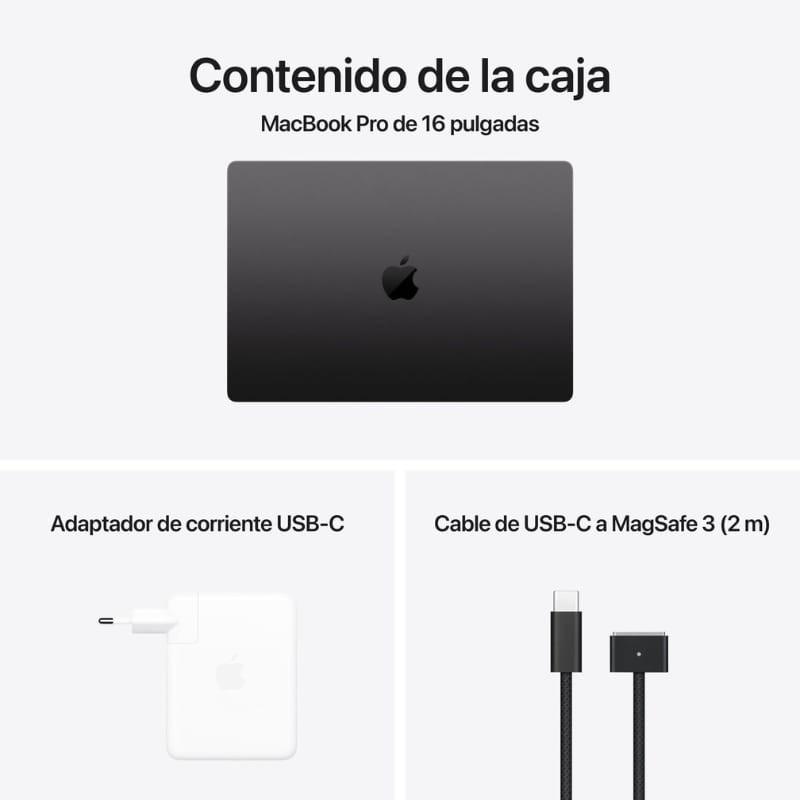 Apple MacBook Pro Apple M M4 Max 36GB/1TB Negro 16,2 - contenido de la caja