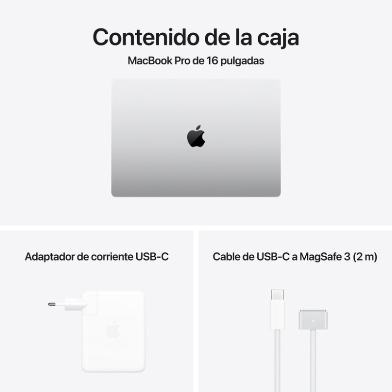 Apple MacBook Pro Apple M M4 Max 36Go/1To Argent 16,2 - contenu de la boîte