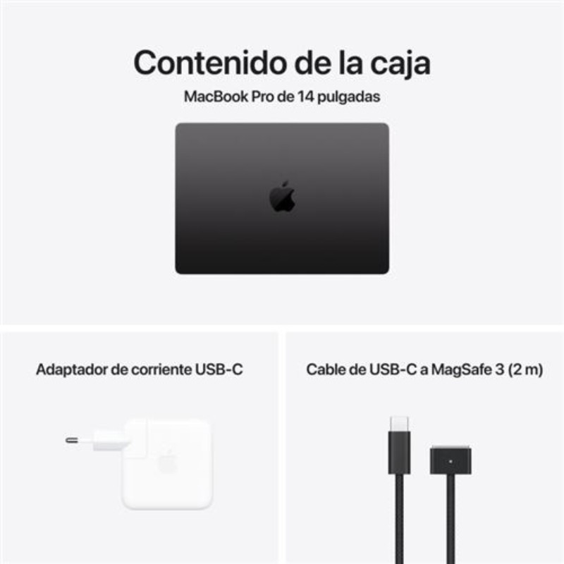Apple MacBook Pro Apple M M4 Pro 24Go/1To Noir 14,2 - contenu de la boîte