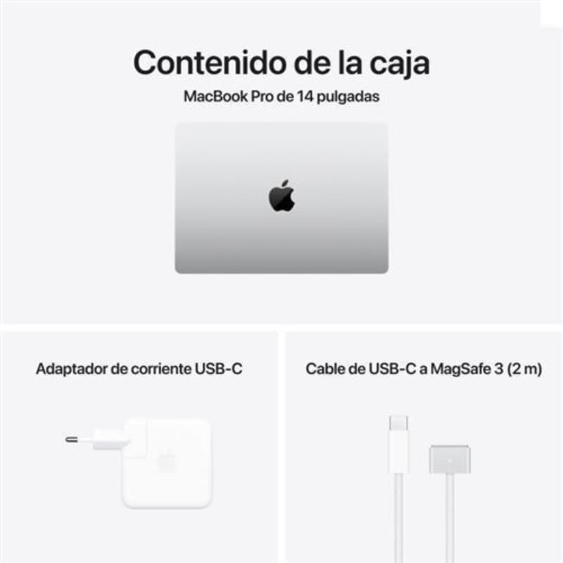 Apple MacBook Pro Apple M M4 Pro 24GB/512GB Plata 14,2 - contenido de la caja