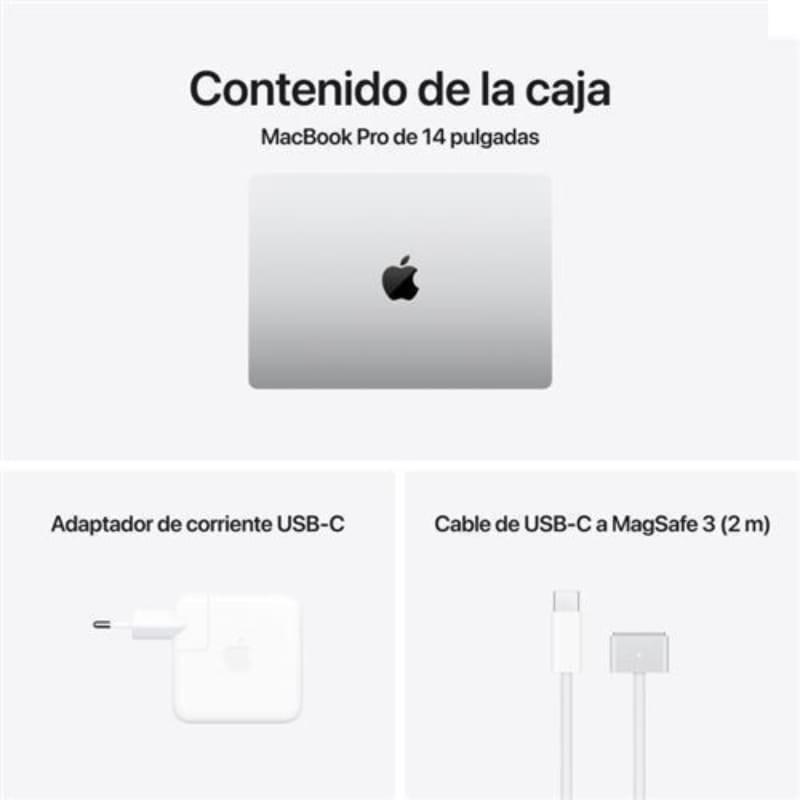 Apple MacBook Pro Apple M M4 Pro 24GB/512GB Plata 14,2 - contenido de la caja