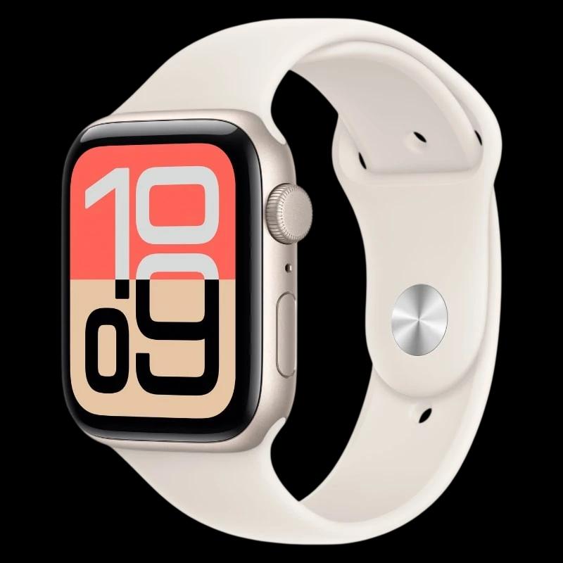 Apple Watch SE 3 GPS 44 mm Branco Estelar com Pulseira Desportiva Branco S/M