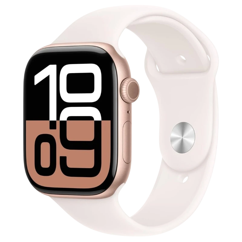 Apple Watch Series 10 GPS 46 mm Aluminium Or rose avec Bracelet sport S/M