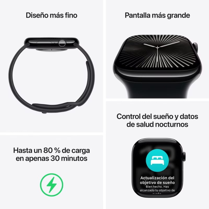 Apple Watch Series 10 GPS 46mm Aluminio Oro rosa - aspectos destacados