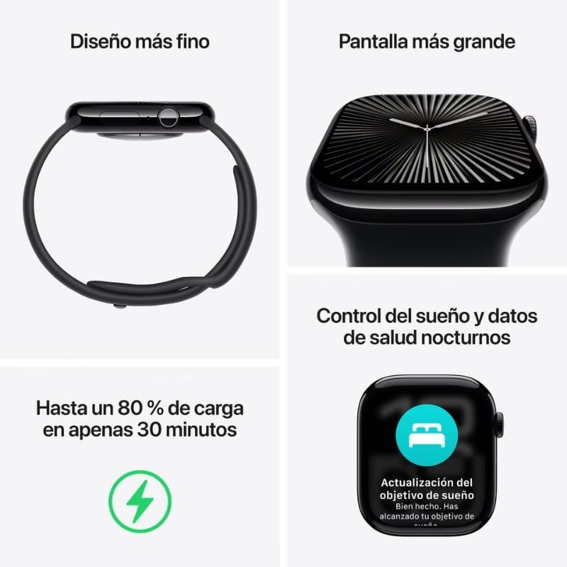 Apple Watch Series 10 GPS 46mm Aluminio Oro rosa - aspectos destacados