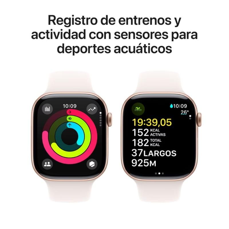 Apple Watch Series 10 GPS 46mm Aluminio Oro rosa - registros deportivos