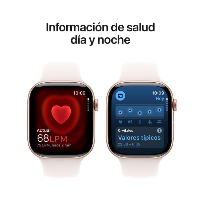Apple Watch Series 10 GPS 46mm Aluminio Oro rosa - información de salud