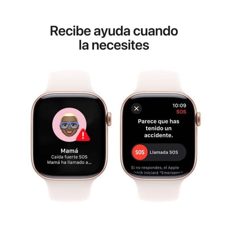Apple Watch Series 10 GPS 46mm Aluminio Oro rosa - función SOS