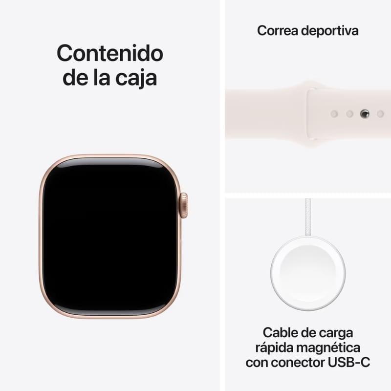 Apple Watch Series 10 GPS 46mm Aluminio Oro rosa - contenido de la caja