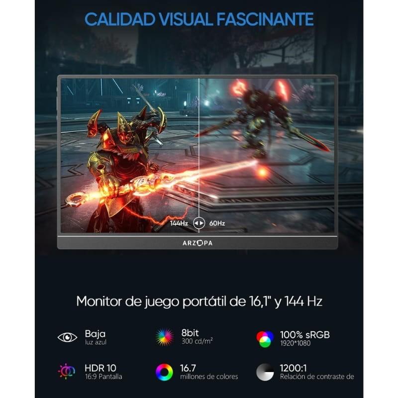 Arzopa Z1FC 16,1'' FHD IPS 144Hz HDR - Monitor Portátil - calidad de imagen