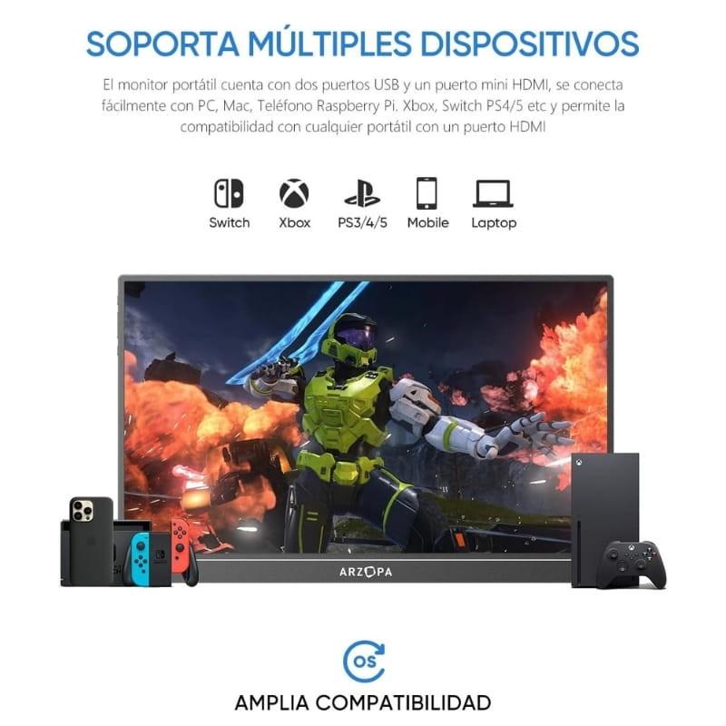 Arzopa Z1FC 16,1'' FHD IPS 144Hz HDR - Monitor Portátil - compatibilidad con múltiples dispositivos