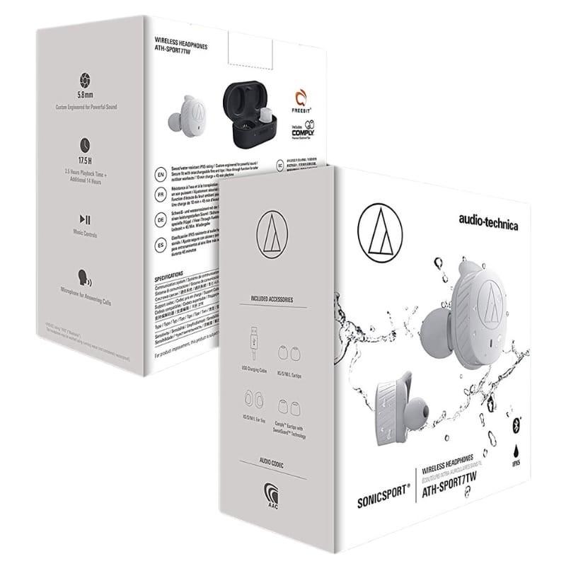 Audio-Technica ATH-SPORT7TW Gris - Auriculares Bluetooth - embalaje