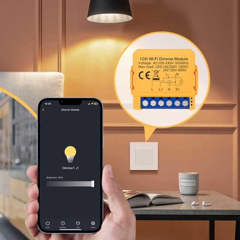 Avatto DMS16-2 Orange - Interrupteur intelligent WiFi - réglage de la luminosité