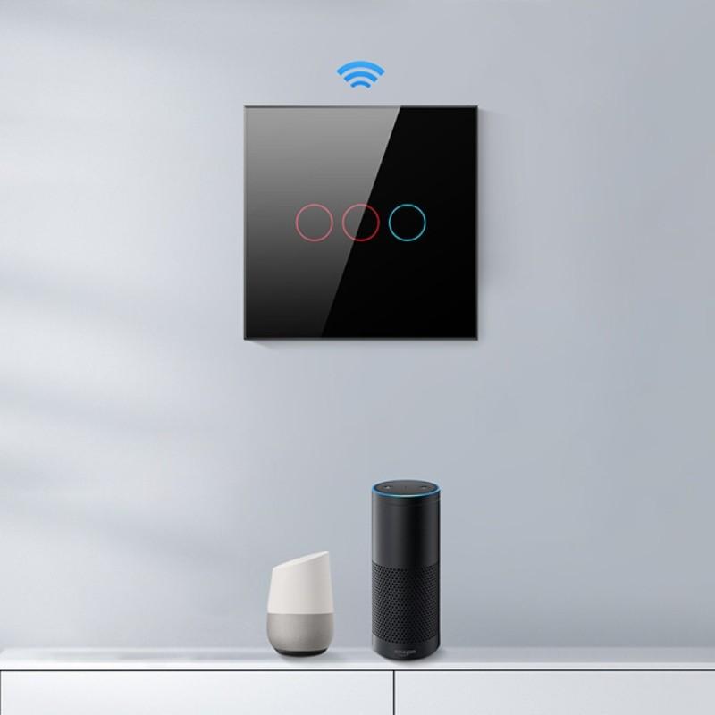 Avatto LZTS02-EU-B1 1 bouton ZigBee Noir - Interrupteur tactile intelligent - prise en charge des assistants vocaux