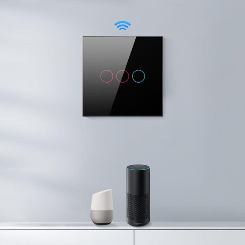 Avatto LZTS02-EU-W3 3 boutons ZigBee Blanc - Interrupteur tactile intelligent - compatible avec les assistants vocaux