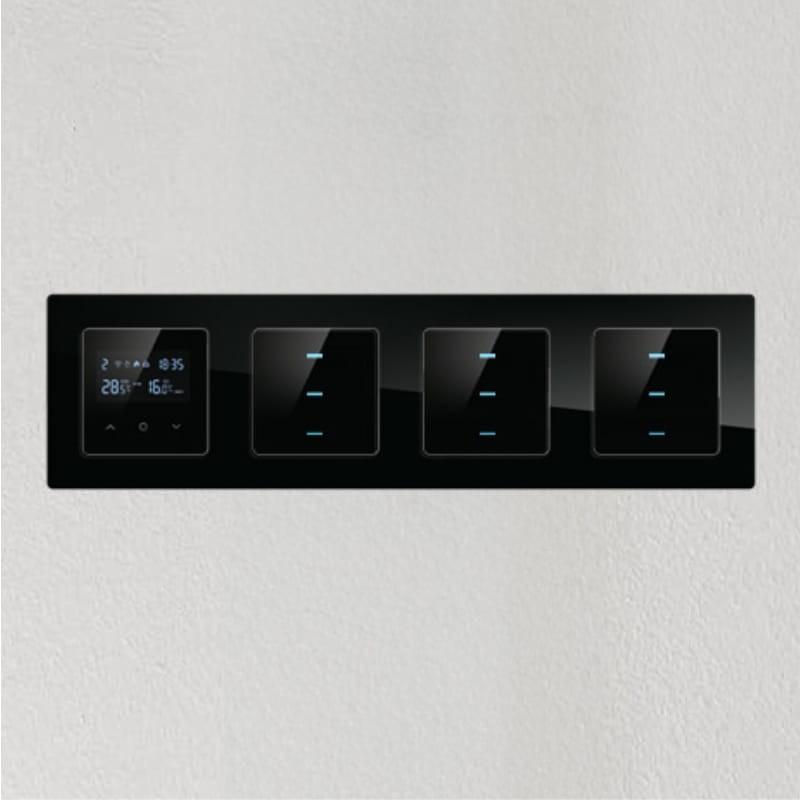 Avatto N-TS10-Frame-B4 Noir - Cadre pour interrupteurs - 4 interrupteurs