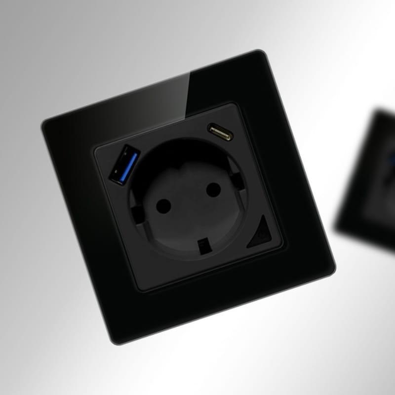 Avatto N-WOT10-USB-B WiFi Preto - Tomada Inteligente - vista frontal
