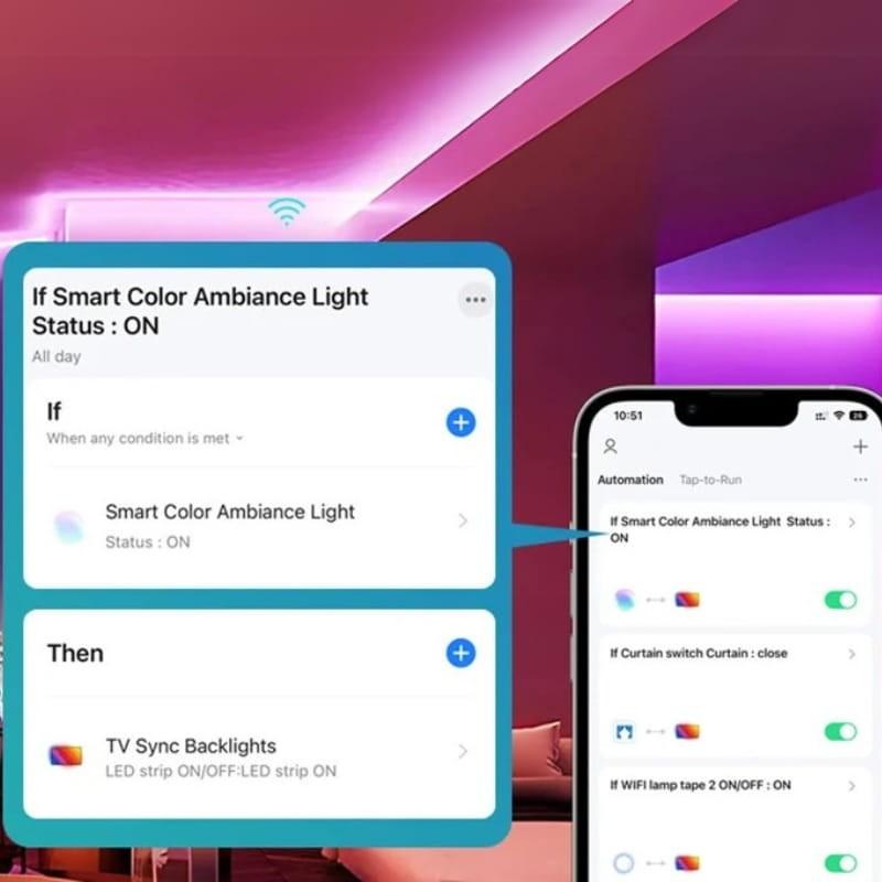 Avatto SLS06 Negro - Tira LED Inteligente para TV de 55''-65'' - aplicación compatible