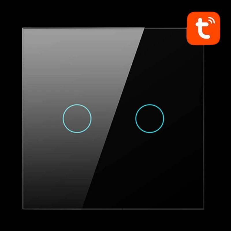 Avatto TS02-EU-B2 2 Botones WiFi Negro - Interruptor Táctil Inteligente